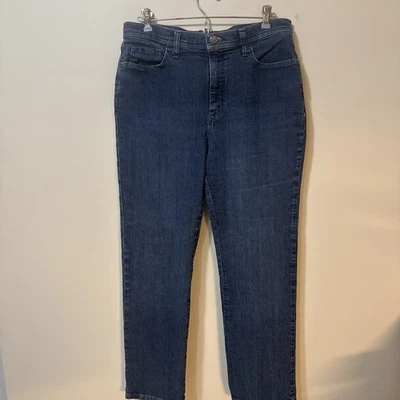 Pantalones de mezclilla para mujer Lee relajados de pierna recta Petite azul algodón talla 12 Foto 1 de 4