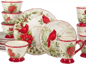 Certified International Winter Cardinals 16-Piece Dinnerware Set Service for 4 - Picture 1 of 6