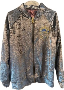 Disney Descendants Crushed Velvet Jacket Girls L M Satin Lined Dragon Crown - Picture 1 of 8