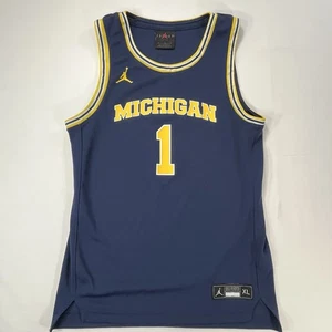 Camiseta deportiva de baloncesto juvenil XL Michigan Wolverines #1 azul Nike Jordan Jumpman para niños - Imagen 1 de 12