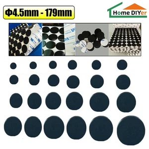 Black 4 -179mm Silicone Rubber Feet Non Slip Round Anti Impact Self Adhesive Pad - Picture 1 of 13