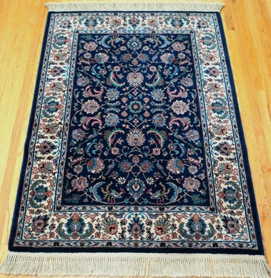 Authentic Karastan #700-747 Indigo Tabrizz Wool Pile Rug 4'3" x 6' Excellent - Image 1 of 4