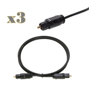 Paquete de 3 - Cable de audio óptico digital Toslink de 3 pies SPDIF cable de sonido de fibra óptica - Imagen 1 de 5