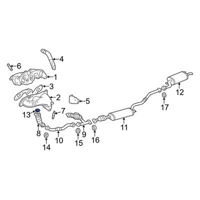 For Lexus RX330 2004-2006 Lexus 174510A010 Center Rear Exhaust Muffler Gasket Foto 1 de 4