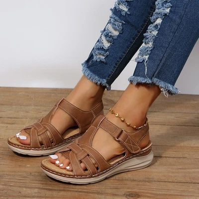 Women Casual Sandals Orthopedic Wedge Ladies Summer Comfort Flat Shoes Size UK