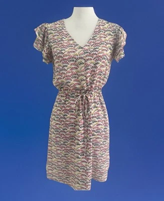 Maison Jules ADORABLE Floral Blouson Dress. Lined Pockets Flutter Sleeve. Size S - Image 1 of 4