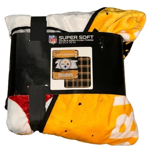 Manta de felpa súper suave Pittsburgh Steelers doble cara 60 X 70 nueva con etiquetas - Imagen 1 de 4