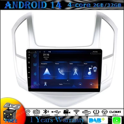 9"Android 14 Head Unit Carplay DAB GPS SAT Navi Radio For Chevrolet Cruze 12-15 - Image 1 of 4