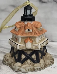 Vtg Lefton Lighthouse Christmas Ornament 1997 Thomas Point Ceramic Hand Painted - Picture 1 of 10