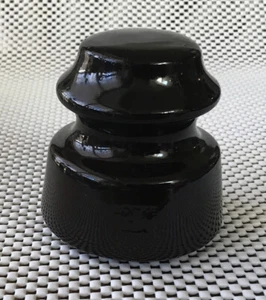 VINTAGE DUNKELBRAUN GLASUR PORZELLAN ISOLATOR ~ LOCKE USA ~ MARKIERT ~ 3,5" ~ SCHÖN - Bild 1 von 8