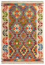 Kilim Afgano | 119 x 82 cm, 100% Lana, Hecha a mano, Kelim multicolor