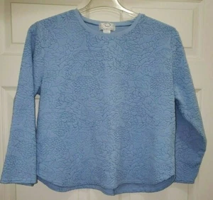 Suéter Pullover Oscar De La Renta Mujer L Bebé Azul Patrón Floral En Tela - Imagen 1 de 9