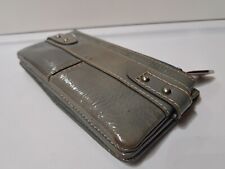 FOSSIL Patent Leather Green Tone Clutch Wallet Zip Pocket Flap For Purse / Bag