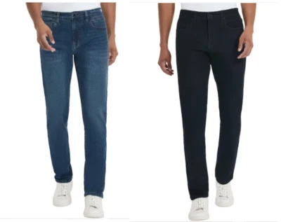 Kenneth Cole Men’s Jean Black Blue Sizes 40 29-34 Straight Fit Stretch NEW - Image 1 of 4