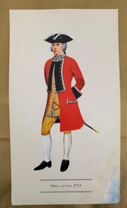 M2654 MILITARY UNIFORM PRINT - ILLUSTRATION - OFFICER 21ST 1751 - MILITARY ART - Picture 1 of 1