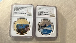 Bahamas 2015 Exuma Gold Color coin NGC PF69 Ultra Cameo - Picture 1 of 2