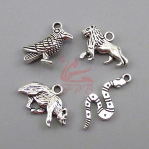 Harry Potter House Charms Sets - 4 Pieces - Antiqued Silver Plated Charms CC0981 - Picture 1 of 3