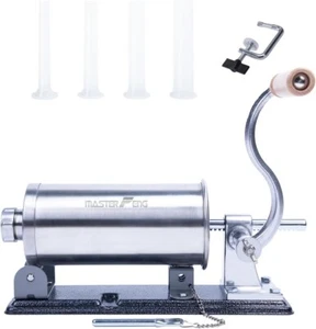 Horizontaler Wurstfüller verpackt mit 4 Kunststofftrichtern 2,5 Pfund Kapazität - Bild 1 von 6