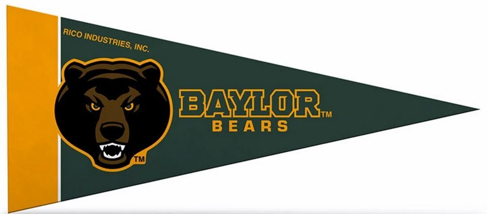 Baylor Bears Mini Pennants, 4" x 9" - Licensed by Rico - Made In USA - Image 1 of 1