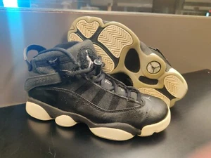 Nike Air Jordan 6 Rings Shoes Size 5.5y Black/Matte Silver/White 323419-021 - Picture 1 of 12