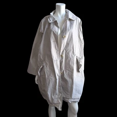 OSKA Women’s Jacket Coat Size 2 XL XXL Gray Button Lagenlook Cotton Blend - Image 1 of 4