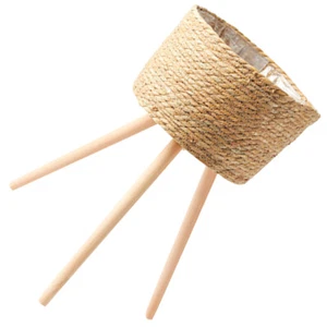 Wood Woven Plant Pot on Standing Legs Household Planter Pot Basket Wood Flower - Picture 1 of 12