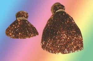 FRINGE DANZA DEL VIENTRE CON CUENTAS DE VIDRIO COBRE 40" X 8" 40" X 4" - Imagen 1 de 2