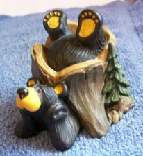 Big Sky Carvers Jim Fleming Bearfoots " Dylan " in Tree Stump