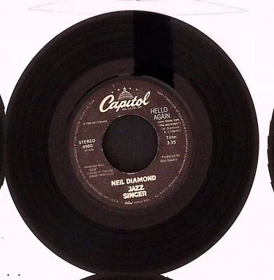 NEIL DIAMOND HELLO AGAIN/AMAZED AND CONFUSED CAPITOL RECORDS VINYL 45 VG 40-6 - Image 1 of 2