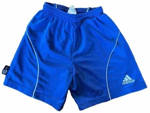 Adidas Soccer Shorts Size Small Boys Athletic Climalite Royal Blue Unisex Kids - Picture 1 of 6