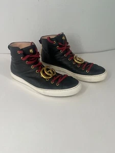 Authentic Gucci Black Major Logo High-top Sneakers Men's Size 8.5 US 9 - Picture 1 of 12