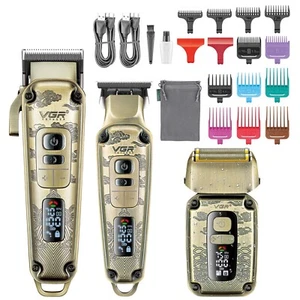 VGR Cordless Hair Clippers Trimmer Set Electric Razor Foil Shaver Barber Kit - Picture 1 of 11