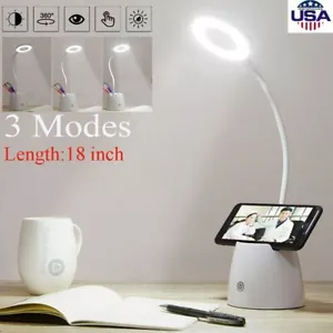 USB Power LED Desk Light Bedside Reading Lamp Dimmable Table Touch Control Study - Picture 1 of 12