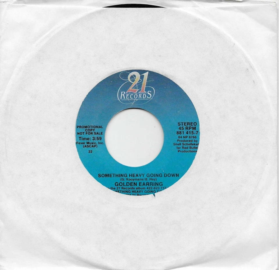 GOLDEN EARRING  Something Heavy Going Down  rare promo 45 - Image 1 of 1