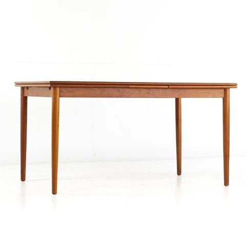 Kurt Ostervig Style Mid Century Teak Hidden Leaf Dining Table Cover