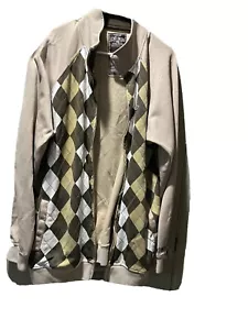 Ecko unltd Jacket Mens Size Medium Brow Collar Navy Long Sleeve Geometric Zipper - Picture 1 of 3