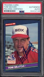 1986 Donruss #609 Tom Seaver tarjeta de autógrafo firmada PSA/ADNA AUTÉNTICA A - Imagen 1 de 2