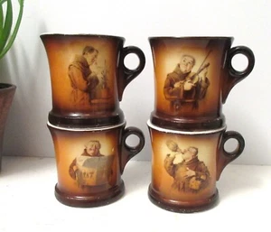 Set of 4 Antique Warwick Ioga Monk Mugs - Picture 1 of 3