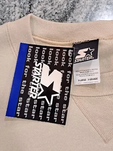 Vintage 90's Starter Crewneck Blank Khacki Tan Mens Size XL Pullover Sweatshirt - Bild 1 von 12
