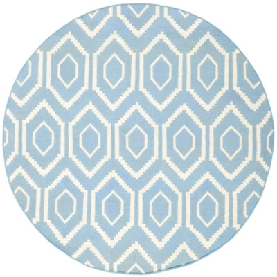 SAFAVIEH Dhurries DHU556B Handwoven Blue / Ivory Rug - Image 1 of 4