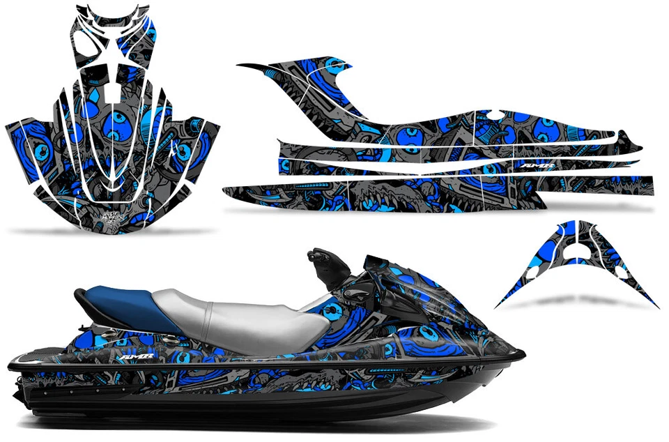 Jet Ski Graphics Sticker Decal Kit For Kawasaki STX15F 2003-2019 TUNE IN BLUE - Image 1 of 2