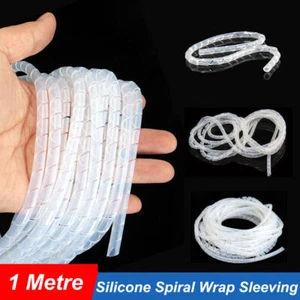 Silicone Spiral Wrap Cable Binding Tidy Leads on TV / PC / CCTV Wires Sleeving - Picture 1 of 8