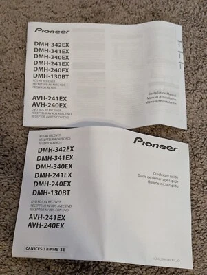 Pioneer Quick Start Guide Installation Manual DMH-342EX AVH-241EX 240 341 340 - Image 1 of 4