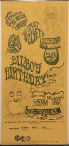 1966 JANIS JOPLIN Big Brother BILBO’S BIRTHDAY Handbill AOR 2.156 Grace Slick - Picture 1 of 5