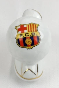 FC Barcelona Ceramic Soccer Ball Kick Figurine Gold trim Cleats FCB Logo - Bild 1 von 9