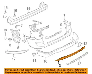 BMW OEM 16-19 X1 Rear Bumper Bumper Components-Lower Filler 51127403396 - Picture 1 of 2