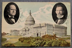 1908 Politische Postkarte Bryan und Kern Dem Präsidentschaftskandidaten USA Kapitol - Bild 1 von 2