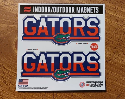 Florida Gators NCAA 5.5 x 2 Inch magnet indoor / outdoor 2PC set Cover