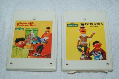 Sesame Street 8-Track Tape Lot of 2 Bert and Ernie at home & Every Bodys Record - Image 1 of 4