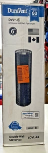 DuraVent DVL 6DVL-24 einfache Installation 6 Zoll verzinkt und 24 Zoll, schwarz - Bild 1 von 2